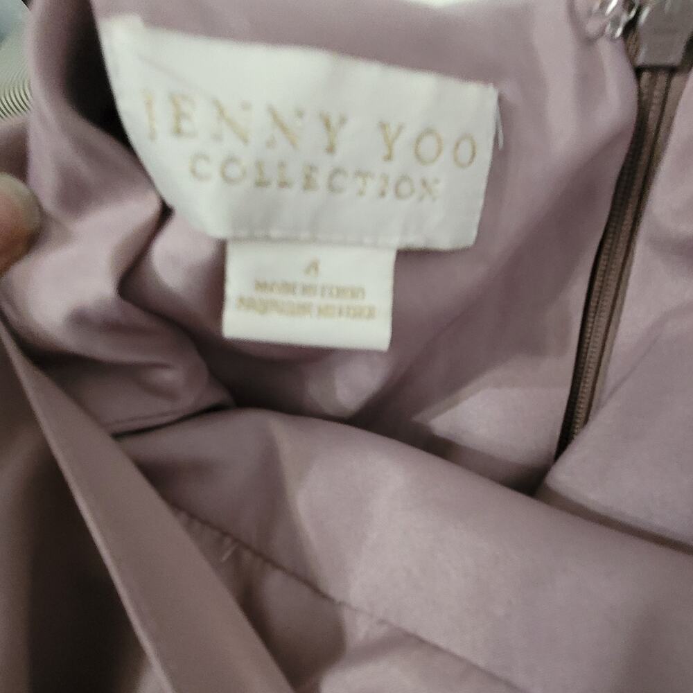 Jenny Yoo Dani Gown 4 Purple Fig Long V-Neck Cut Out Chiffon Bridesmaid Wedding - Picture 8 of 10